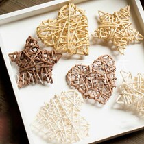 Natural Vine Balls Original Wood Color Heart Type Pentagram Star Original Eco-style Antique Dry Flower Shop Window Decoration Pendulum