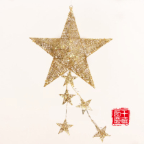 40cm Christmas Iron Art Pentagram Stars Hang Hanging Decorations Mall Shop Festive Shop Window Ceiling Suspended Decorative Hanging Ornaments