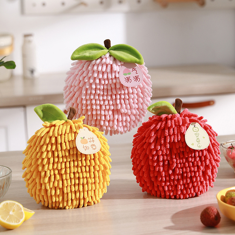 Festive and Creative Fruit-Themed Chenille Hand Towel, Hanging Type, Absorbent, Quick-Drying, Thickened Hand Towel, Handkerchief Festive and Creative Fruit-Themed Chenille Hand Towel, Hanging Type, Absorbent, Quick-Drying, Thickened Hand Towel, Handkerchief