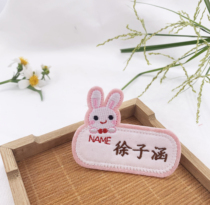 Personality High-end Cute Little Rabbit Name Post Embroidered Nursery School Name Stickup to do Sewn Name Tag