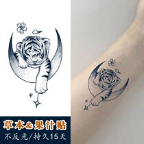 Juice Small Tiger Grass Ben Tattoo Stick Waterproof Persistent Female Realistic ins Wind Wrist Cute animal picture not reflective