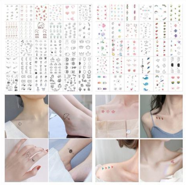 Tattooed sweet girl Heart ins Swindy little fresher art minimalist Disposable Waterproof Finger Durable Washable