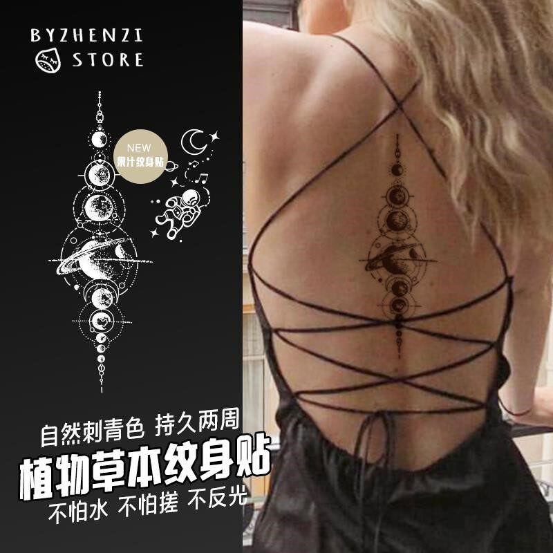 2 weeks lasting realistic juice planet planet clavicle sexy lasting ins herbal half juice tattoo stickers