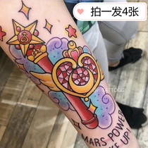 West Street Girl Tattoo Sticker Waterproof Female Durable Antiperspiration Girl Flowers Arm Big Pattern Original Permanent Year