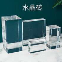 Transparent crystal cube rectangular square glass column photography support props accessories jewelry cosmetics base