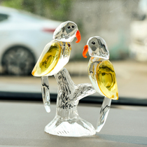 Crystal parrot ornaments wedding gifts housewarming living room wine cabinet window simulation home accessories crafts