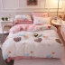 Đến nhà Mercury dệt vải cotton bốn mảnh 200x230 lưới màu đỏ với cùng một bộ chăn ga gối đệm ba bộ - Bộ đồ giường bốn mảnh bộ ga gối Bộ đồ giường bốn mảnh