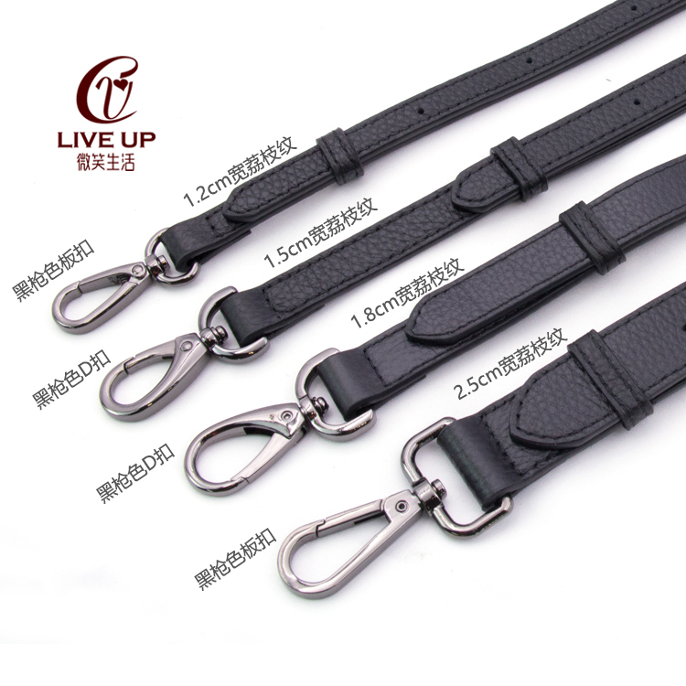 Bag Strap Accessories Shoulder Strap Bag Strap Single Shoulder Crossbody Strap Black Pebbled Leather Small Bag Strap Genuine Leather Wide Shoulder Strap