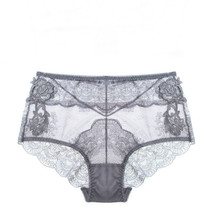 Underwear Womens High Waist Lace No Trace Abdomen Abdominal Lifting Buttocks Pure Cotton Crotch Mesh Body Shaping Womens Briefs Transparent Trousers