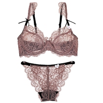 Big breasts show small large bra E cup large size underwear women gather ultra-thin sexy thin bra bra bra set