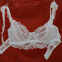 White Lace Bra Ladies Sexy Lingerie Set Ultra-thin No Sponge Transparent Bra Large Chest Display Small Thin
