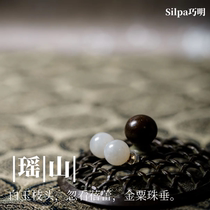 Qiaoming selection) Yaoshan) Sheep fat white Hetian seeds without skin 18k earrings slightly imperfect return to this welfare product