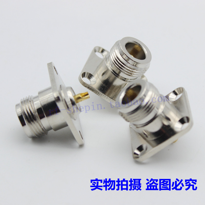 RF connector N-KF square plate female seat with flange N female head welding plate type N-type four-hole female seat 50 ohms