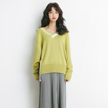 Dalang sweater for women without pilling new genuine pullover thickened long-sleeved v-neck inner top for women in autumn and winter outerwear