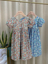 Girls short sleeves Broken Flowers Dress dress Charters 2021 new children Han version Ocean Qi LITTLE FRAGRANT WIND PRINCESS DRESS