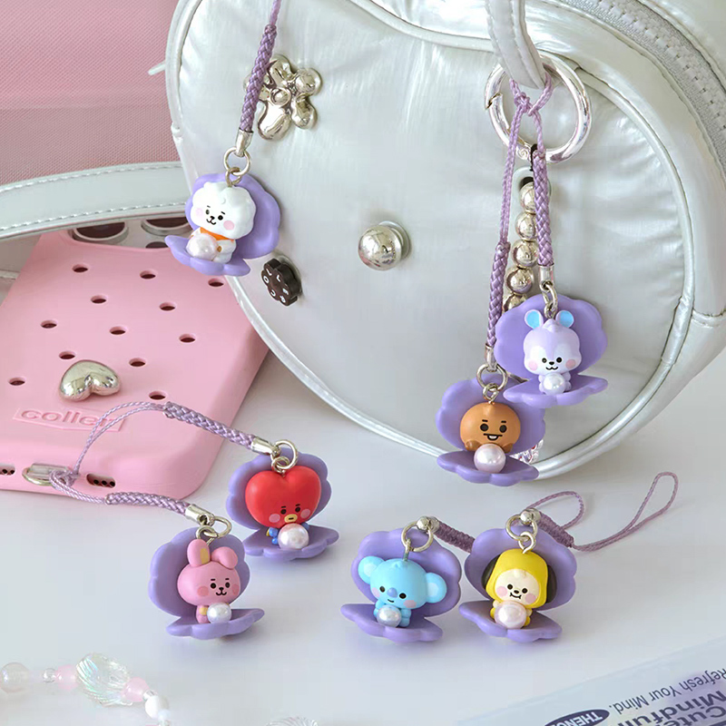 Bt21 Bts Baby Pearl Doll Figurine Pendant Creative Shell Keychain Bag Celebrity Merchandise Bt21 Bts Baby Pearl Doll Figurine Pendant Creative Shell Keychain Bag Celebrity Merchandise