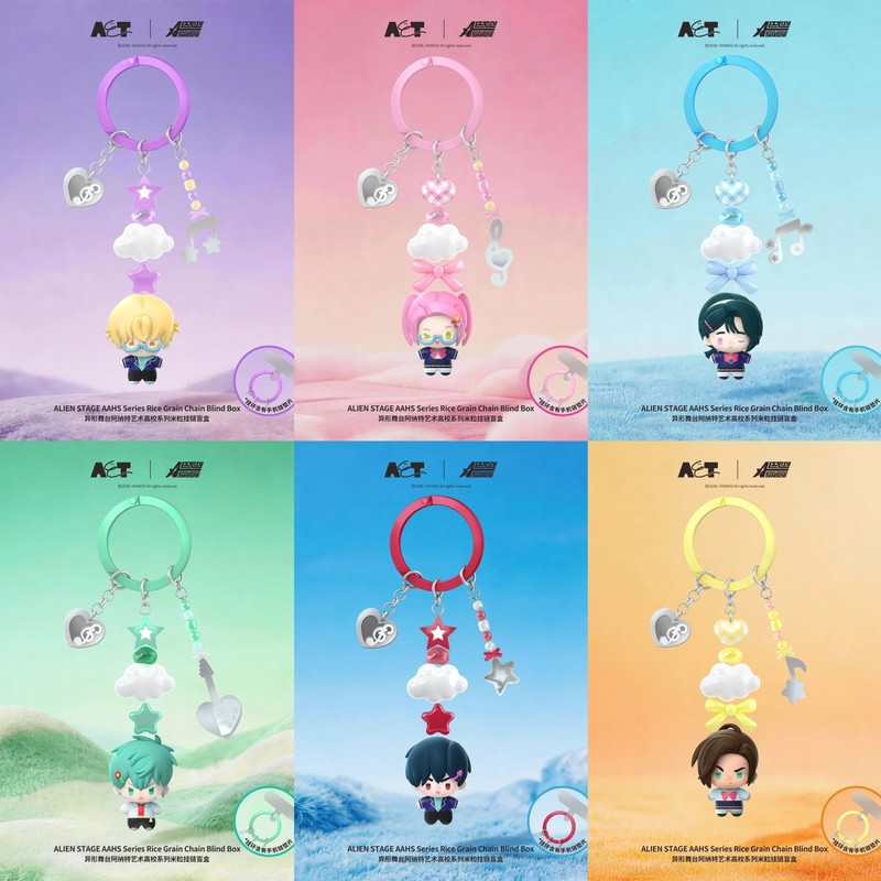 Anime-Themed Stage Anart Art High School Series Rice Bead Hanging Chain Blind Box Trendy Toy Phone Charm Merchandise