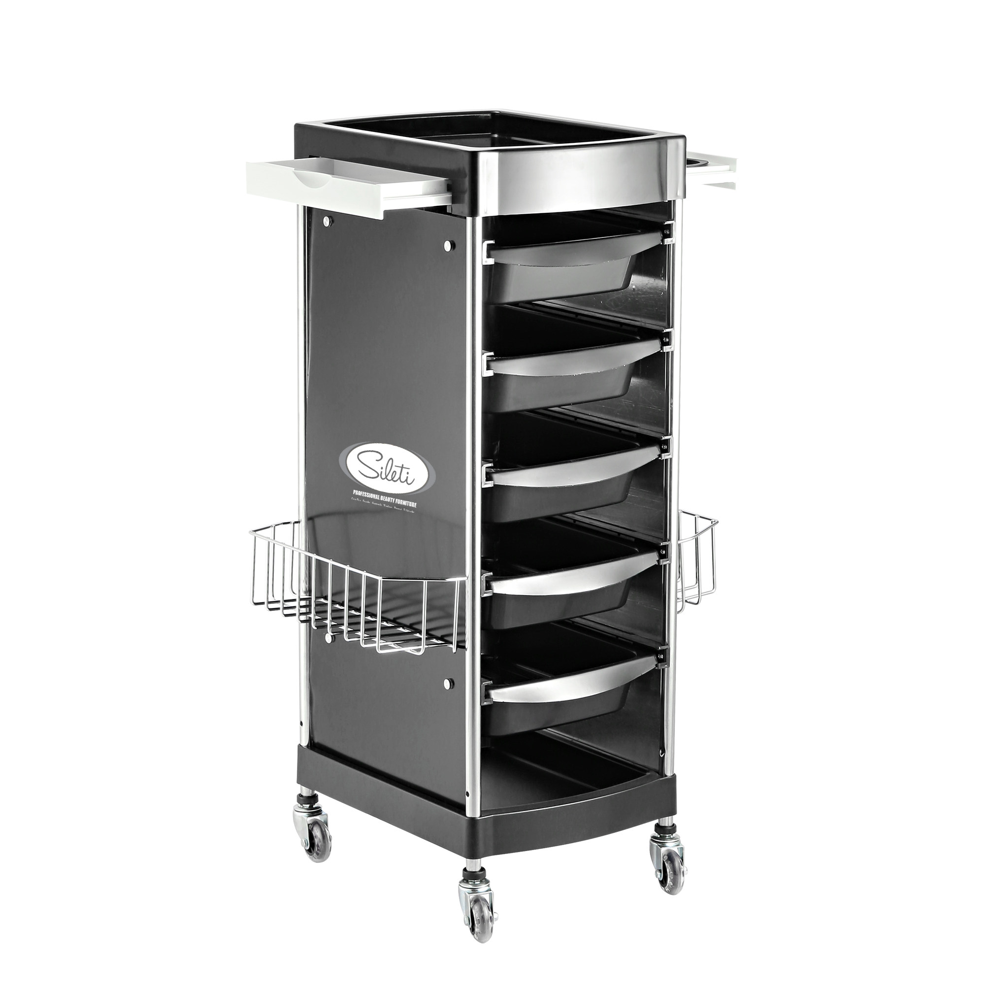 High-end beauty salon hairdressing supplies barber shop tool cabinet trolley rack multi-functional hair salon tool trolley