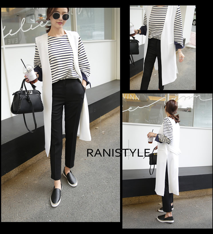 Vest nữ mùa hè phần dài Hàn Quốc phiên bản của phần mỏng kích thước lớn là mỏng trăm tháp không tay bên khe đai mà không có cổ áo trên đầu gối phù hợp với quần áo nữ đẹp