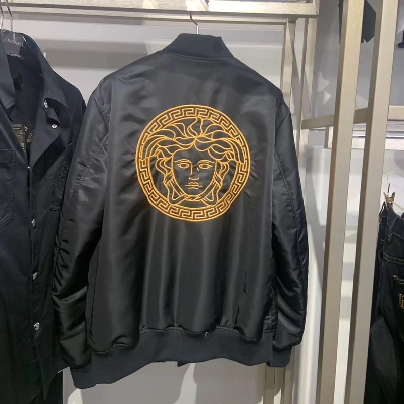 [in Stock] Versace Men's Medusa Embroidered Baseball Jacket
