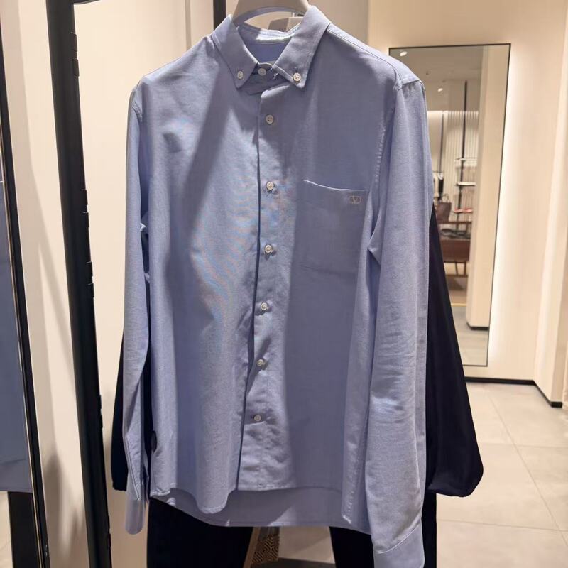 【Big Pretty W】(Special Price 2600) 6/24 Valentino Men's V-Logo Versatile Casual Long-Sleeve Shirt