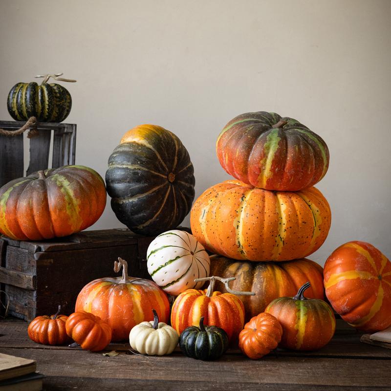 Simulated Pumpkin Props, Fruit and Vegetable Models, Farmhouse Decoration, Photography Scenery, Fake Pumpkins