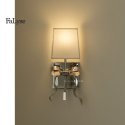 Vc Light Luxury All-Copper Bowknot Wall Lamp, Light Luxury Fabric Vintage Living Room Bedroom Bedside Staircase Wall Lamp