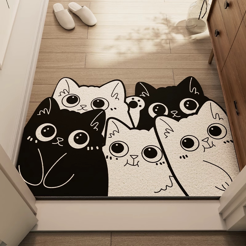 Коврик Entrance door mat черный кот 60x90 см
