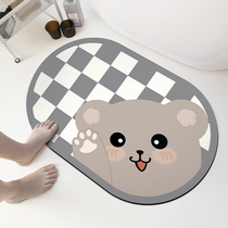 Toilet Absorbent Ground Mat Cartoon Bathroom Doorway Silicon Algae Mud Foot foot Toilet Desk Toilet Anti Slip Home Mat