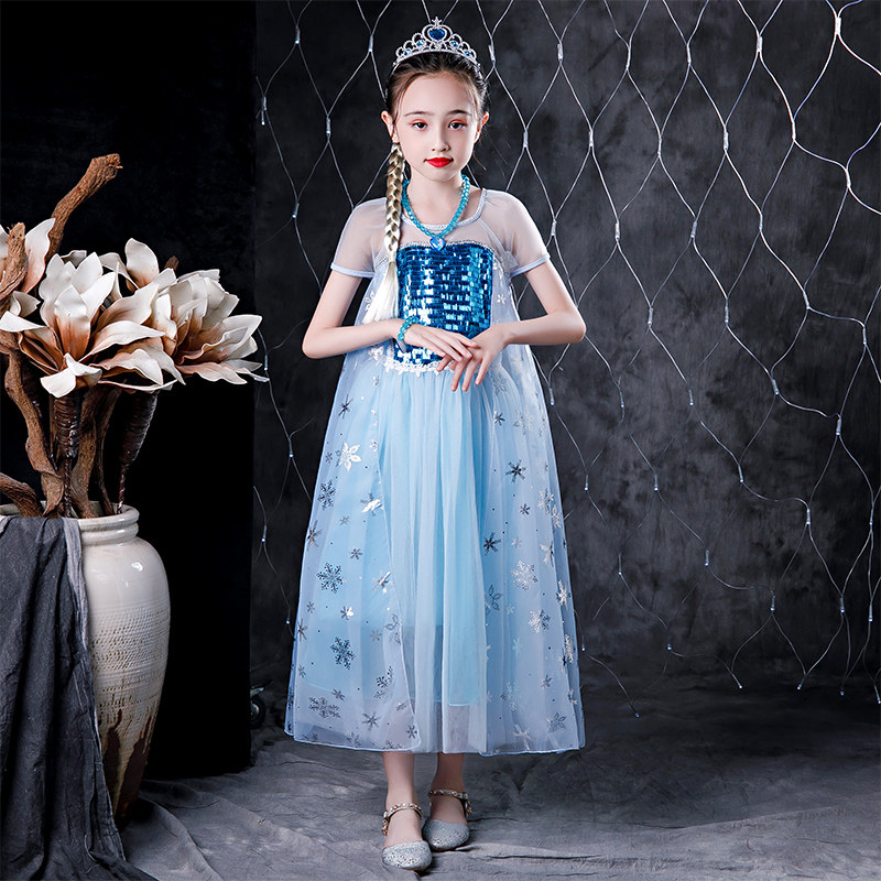 Princess Esha Princess Dresses New Small Women's Clothing Skirt Ice Chic Edge High-end Aisha Ocean Dress Bright Sheet Treasure