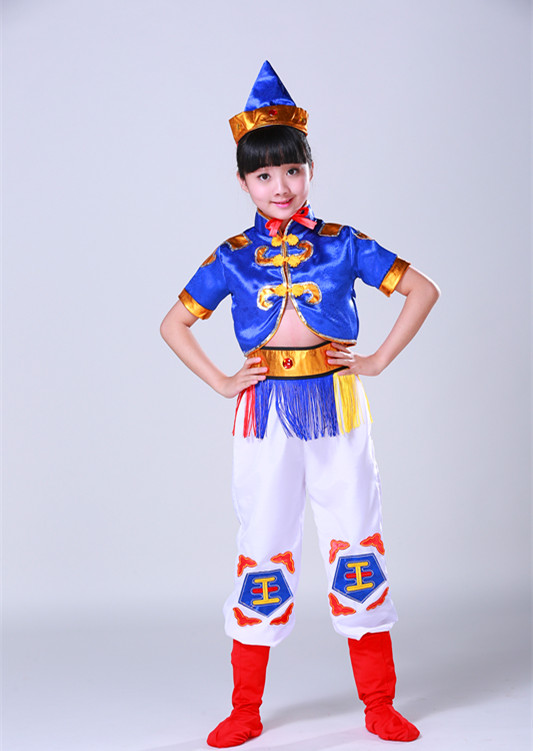 Trẻ em Mông Cổ Biểu diễn Trang phục Cô gái Đũa Trang phục Khiêu vũ Trang phục Khiêu vũ Mông Cổ Trang phục Khiêu vũ Giai điệu quần áo bé trai 1 tuổi