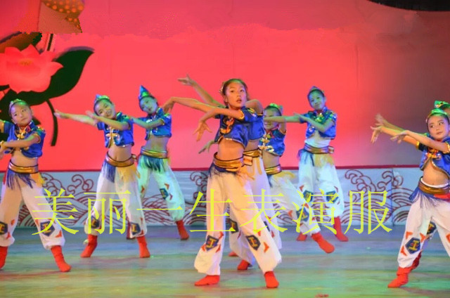 Trẻ em Mông Cổ Biểu diễn Trang phục Cô gái Đũa Trang phục Khiêu vũ Trang phục Khiêu vũ Mông Cổ Trang phục Khiêu vũ Giai điệu quần áo bé trai 1 tuổi