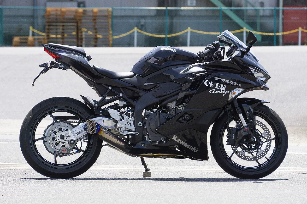 Kawasaki ZX4R Онборо тюнинг гоночный полный ряд титановый сплав выхлоп синий окутанные руки следы