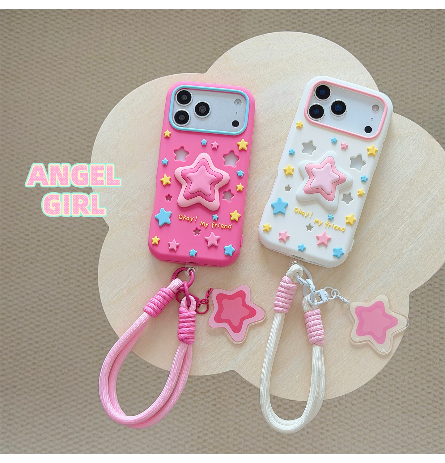 Layered Star Artwork Okay My Friend iPhone Case