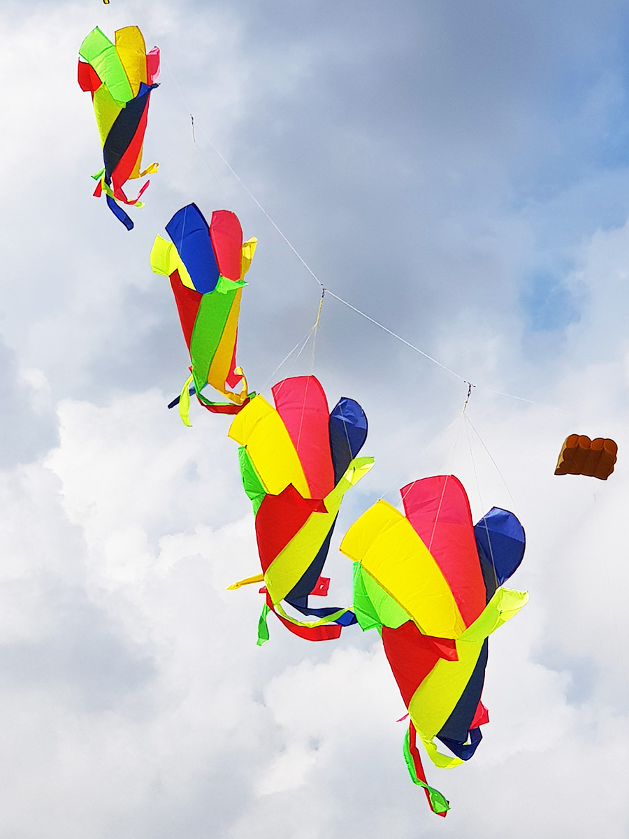 Kite hair dryer tail pendant Spiral tail hair dryer turn tail streamer 1 2 2 4 meters multi-color optional 