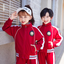 Primary school students uniforms chun qiu zhuang three-piece kindergarten yuan fu College teacher children class uniform sportswear British style