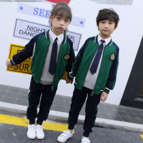 Kindergarten garden clothes spring and autumn three-piece set British college style childrens class clothes Sportswear primary school school uniform set