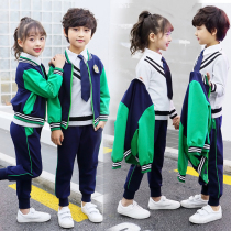 Kindergarten uniform Autumn Games suit Childrens British style class suit Three-piece set of school uniforms for primary and secondary school students
