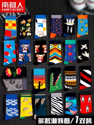 Antarctic socks men's middle tube Korean version of college Wind Autumn and Winter Street hip-hop ins Harajuku men's long tube tide socks