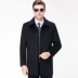Giải phóng mặt bằng thương hiệu áo khoác cashmere dày áo khoác nam trung niên ve áo len áo khoác cha áo vest nam đẹp Áo len