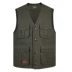 Mùa xuân và mùa thu trung niên vest nam V-cổ áo đa túi cha trung niên mặc áo vest cotton vest vest nam trung niên Áo vest cotton