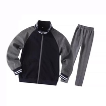 English style student dark green zipper sportswear suit spring and autumn primary school baseball suit 13y001