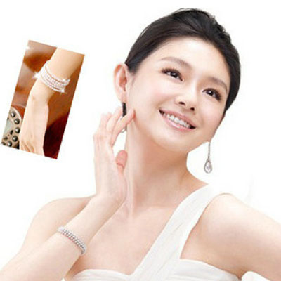 Phiên bản Hàn Quốc của vòng tay pha lê đeo tay cô dâu với phụ kiện sáng bóng đầy đủ khoan đơn hàng nhiều hàng rộng vòng tay nữ vòng thạch anh
