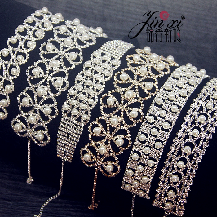 Mới siêu flash rhinestone Nhật Bản và Hàn Quốc vòng tay khí chất ngọt ngào sang trọng pha lê rhinestone ngọc trai tinh tế đơn giản vòng đeo tay - Vòng đeo tay Cuff