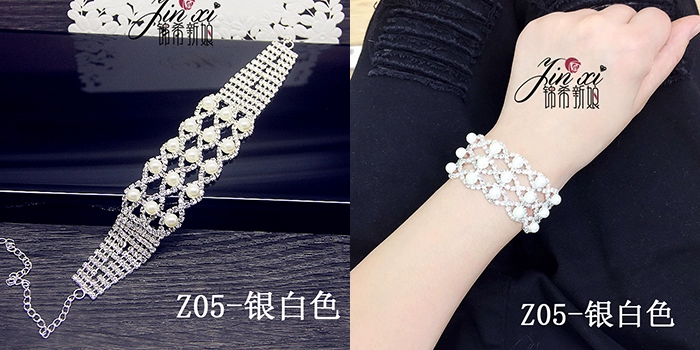 Mới siêu flash rhinestone Nhật Bản và Hàn Quốc vòng tay khí chất ngọt ngào sang trọng pha lê rhinestone ngọc trai tinh tế đơn giản vòng đeo tay - Vòng đeo tay Cuff