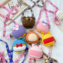 Childrens bag little girl shoulder bag cartoon silicone bag female baby baby bag summer cute shoulder bag mini pocket