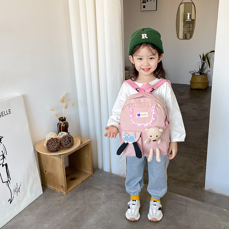 Little girl nursery school bag 2021 new wave Han version online red fashion cute double shoulder bag girl baby shoulder bag