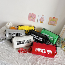 Childrens candy color bucket bag baby coin wallet 2021 girl New Small Satchel letter Korean version of Chao Mens bag