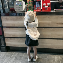 New Korean version of childrens canvas bag for boys and girls shoulder Cross bag baby travel letter bag ins student cloth bag