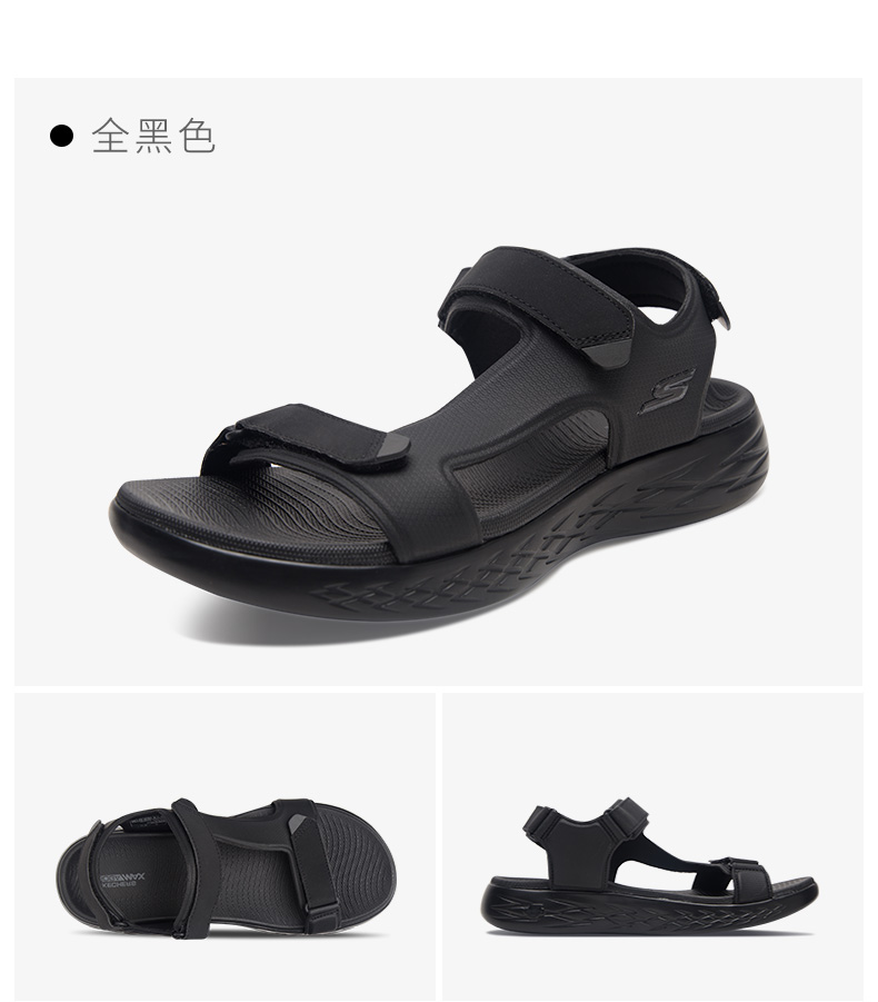 Dép SKECHERS Giày nam 2019 Mùa hè Mới Đen Velcro Dép thể thao Giày đi biển Dép 55366 - Giày thể thao / sandles dép sandal nữ đi học